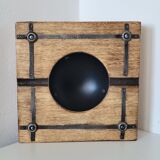 Ashtray empty pocket brutalist industrial metal and wood