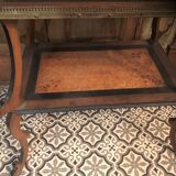 Old inlaid side table 19 th Tea table with 2 levels Wood