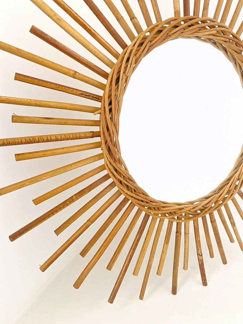 Rattan sun mirror