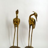 Couple de herons en laiton