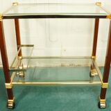 Dessert bar "Hollywood Regency" in gold metal, bevelled glass and mahogany