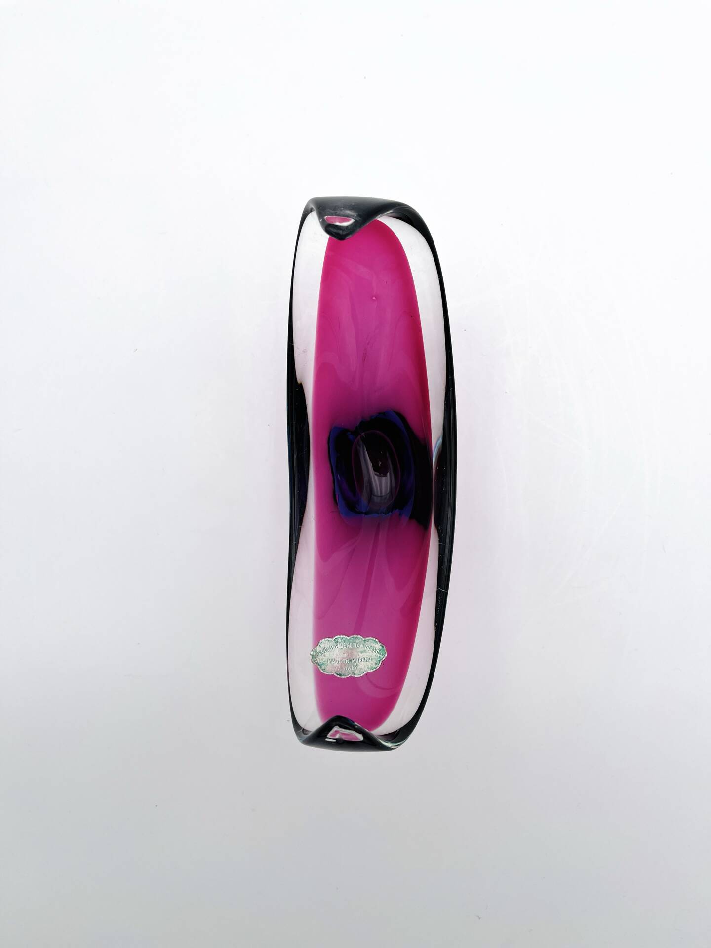 Murano Crystal Sommerso Fuchsia Turquoise Gondola Cup 19cm