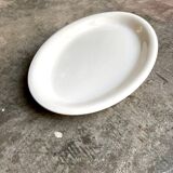 Sarreguemines oval dish in unbleached earthenware