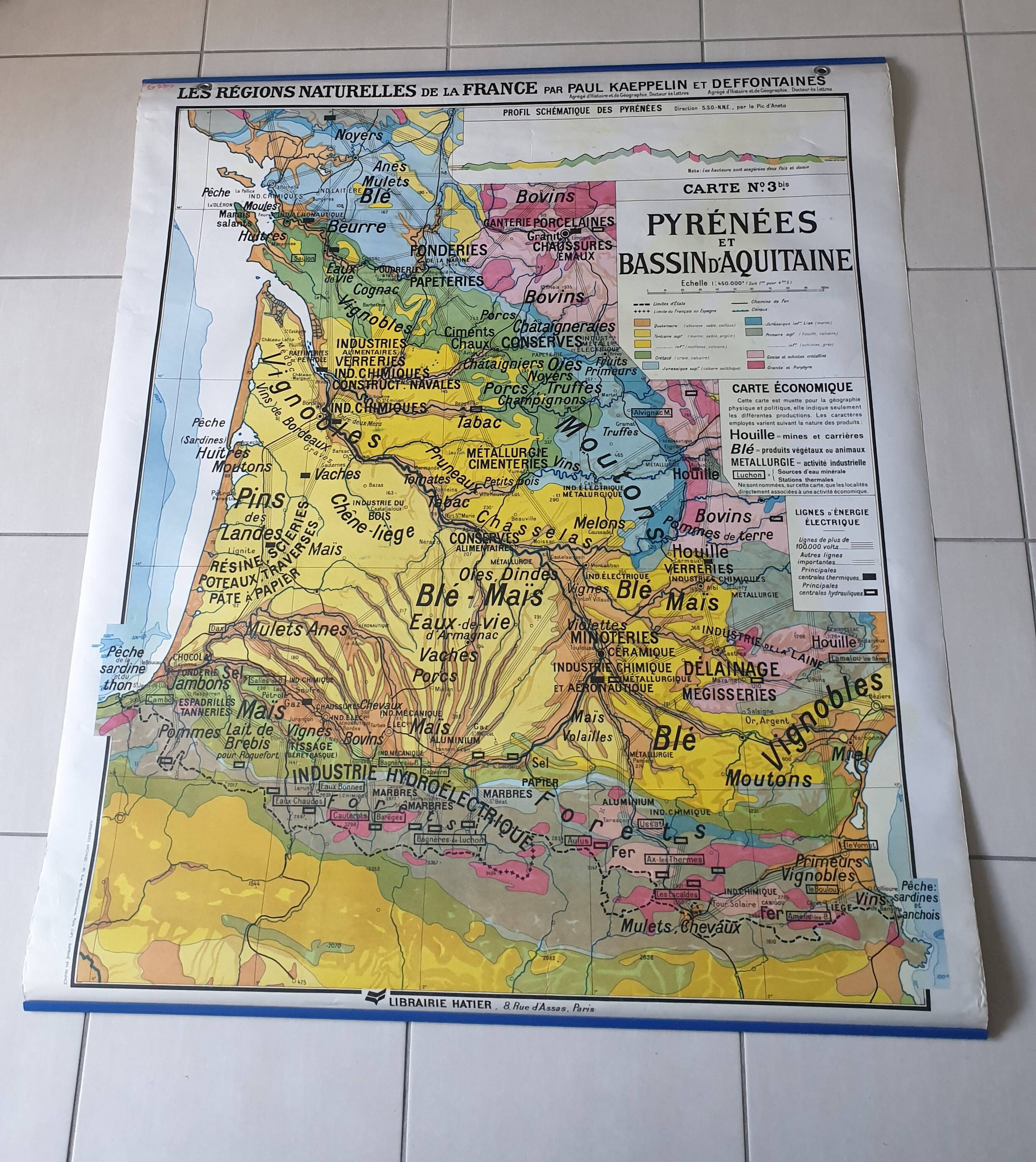 Map by Paul Kaeppelin on the Pyrenees and the Aquitaine basin
