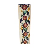 Vase carré céramique décor fleurs vintage