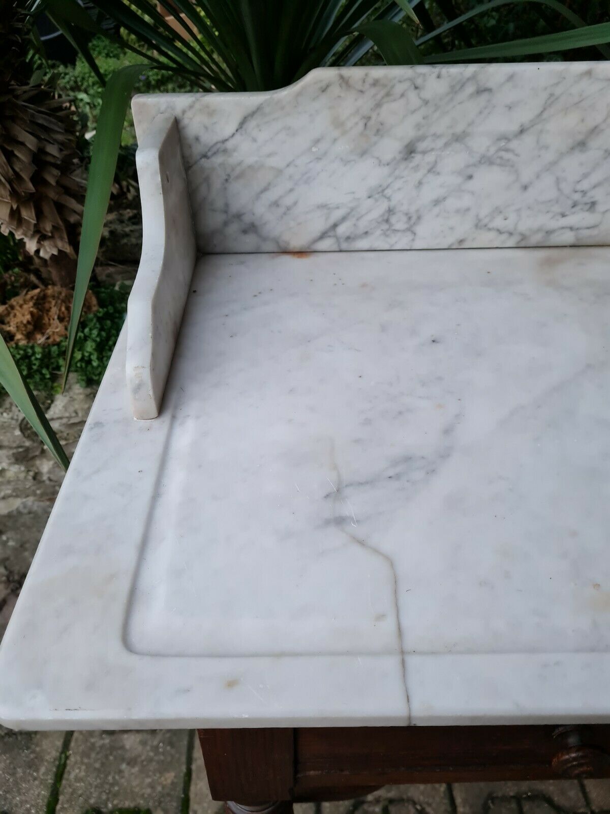Toilet cabinet with marble plate
