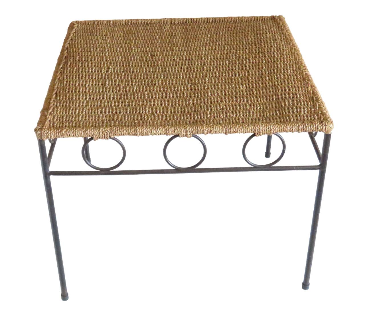 Metal coffee table and rope end table