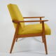 Vintage armchair "snieżnik", fully restored, yellow, 1960s
