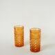 Duo de verres à whisky, ambré, long drink, 1970