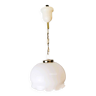 Lampe à suspension simple et minimaliste en verre de lait 1980