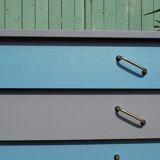 Renovated blue vintage chest of drawers