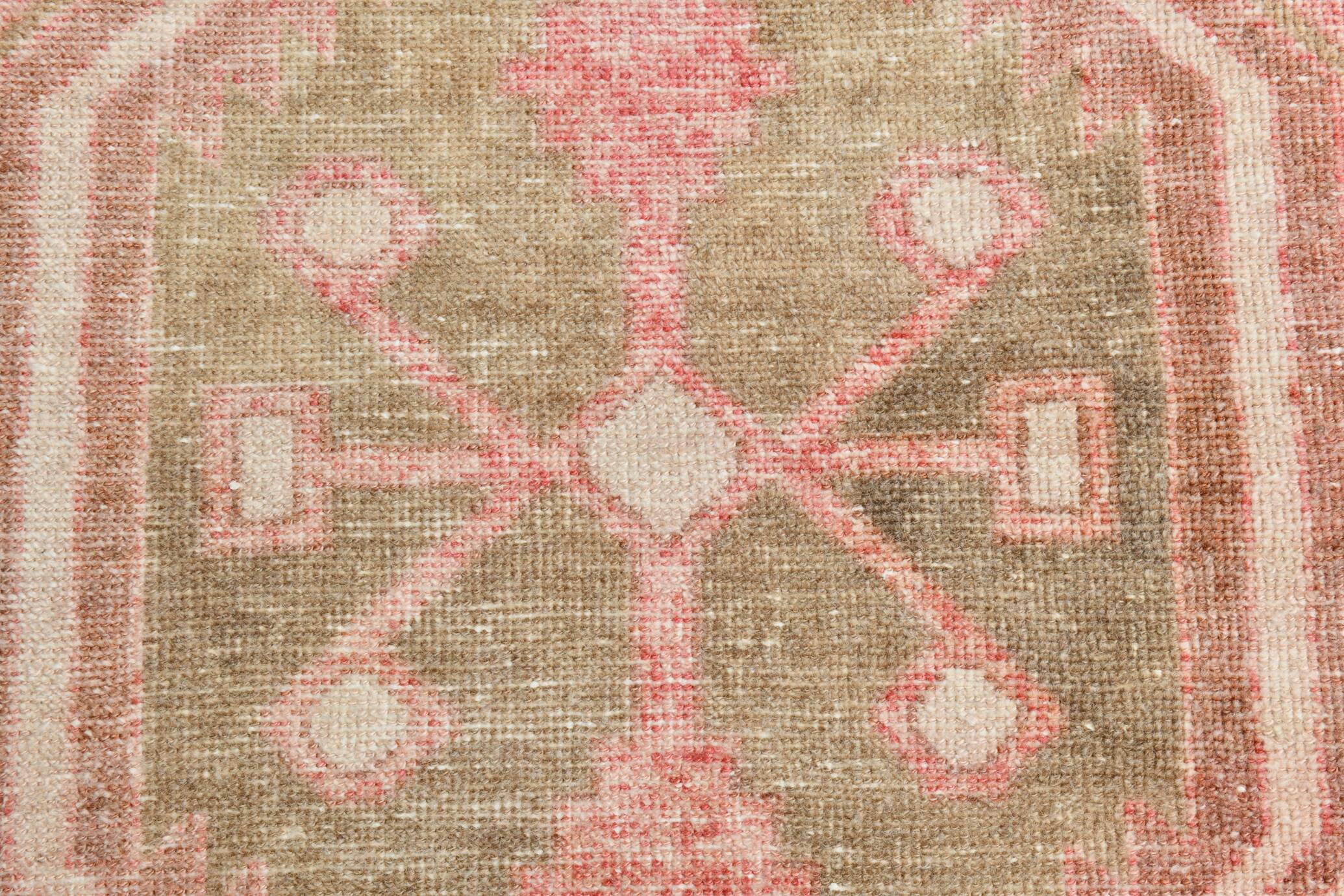 3x14 Runner Faded Pink Vinage Wool Runner Rug, 84x410
