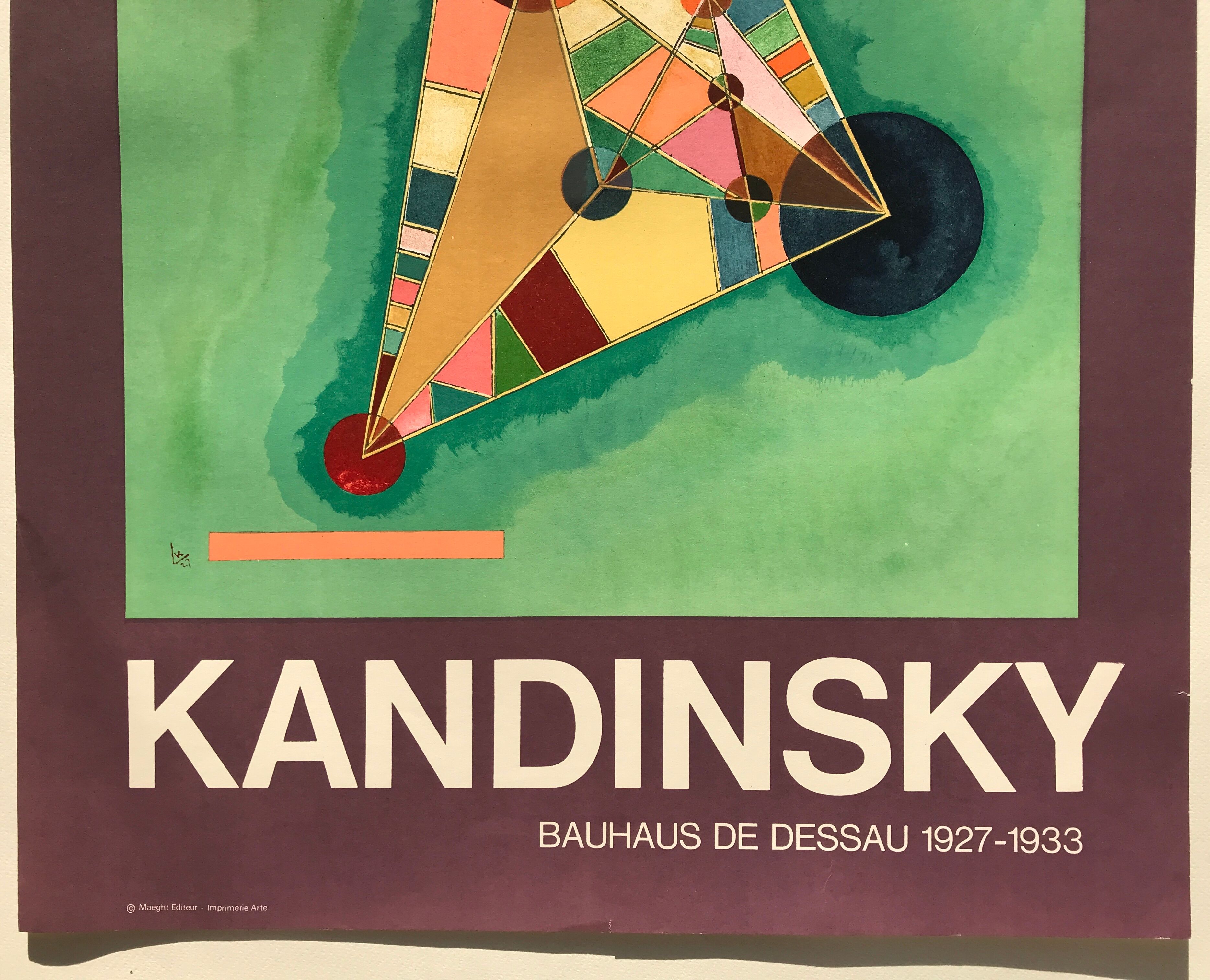 Original exhibition poster KANDINSKY, Galerie Maeght / Bauhaus de Dessau, 1965
