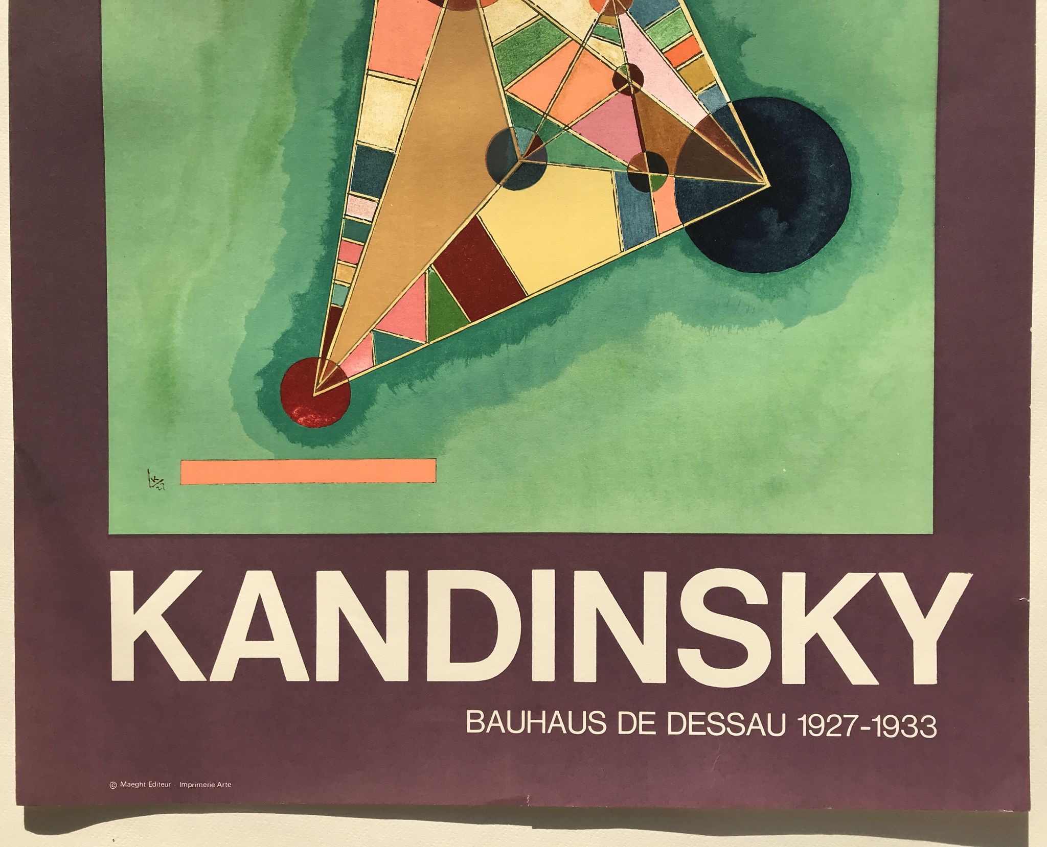Original exhibition poster KANDINSKY, Galerie Maeght / Bauhaus de Dessau, 1965