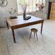 Grande table de ferme XL chêne « carrée » conférence 1950