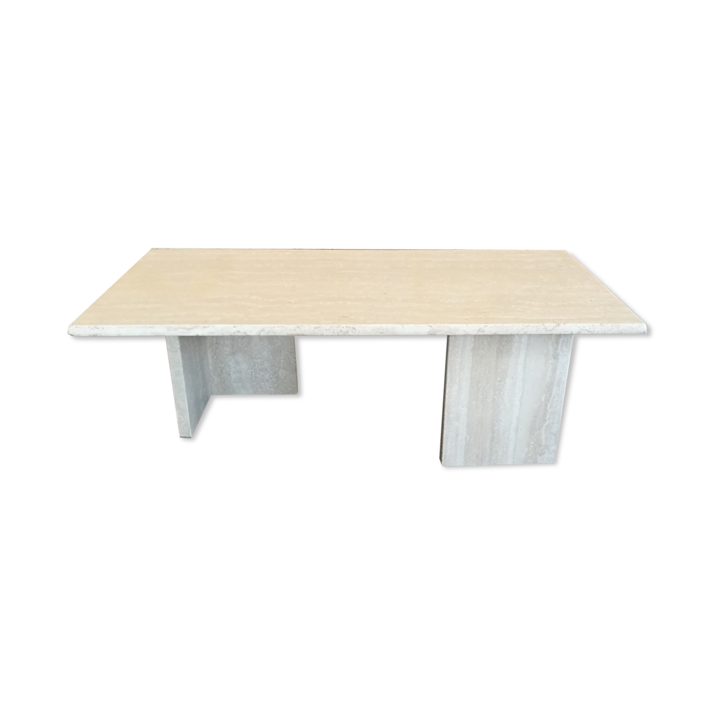 Rectangular travertine coffee table