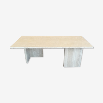 Rectangular travertine coffee table