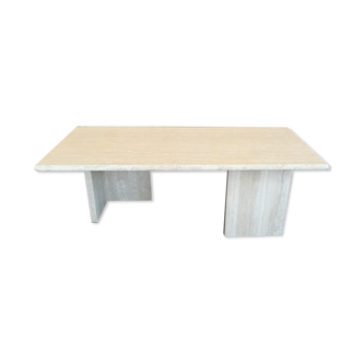 Rectangular travertine coffee table