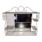 Vintage metal shelf with mirror
