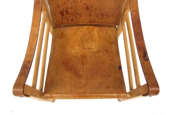 Fauteuil ''Safari'' en cuir, Aage Bruun & Son, Danemark, 1960