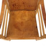 Leather “Safari” armchair, Aage Bruun & Son, Denmark, 1960s