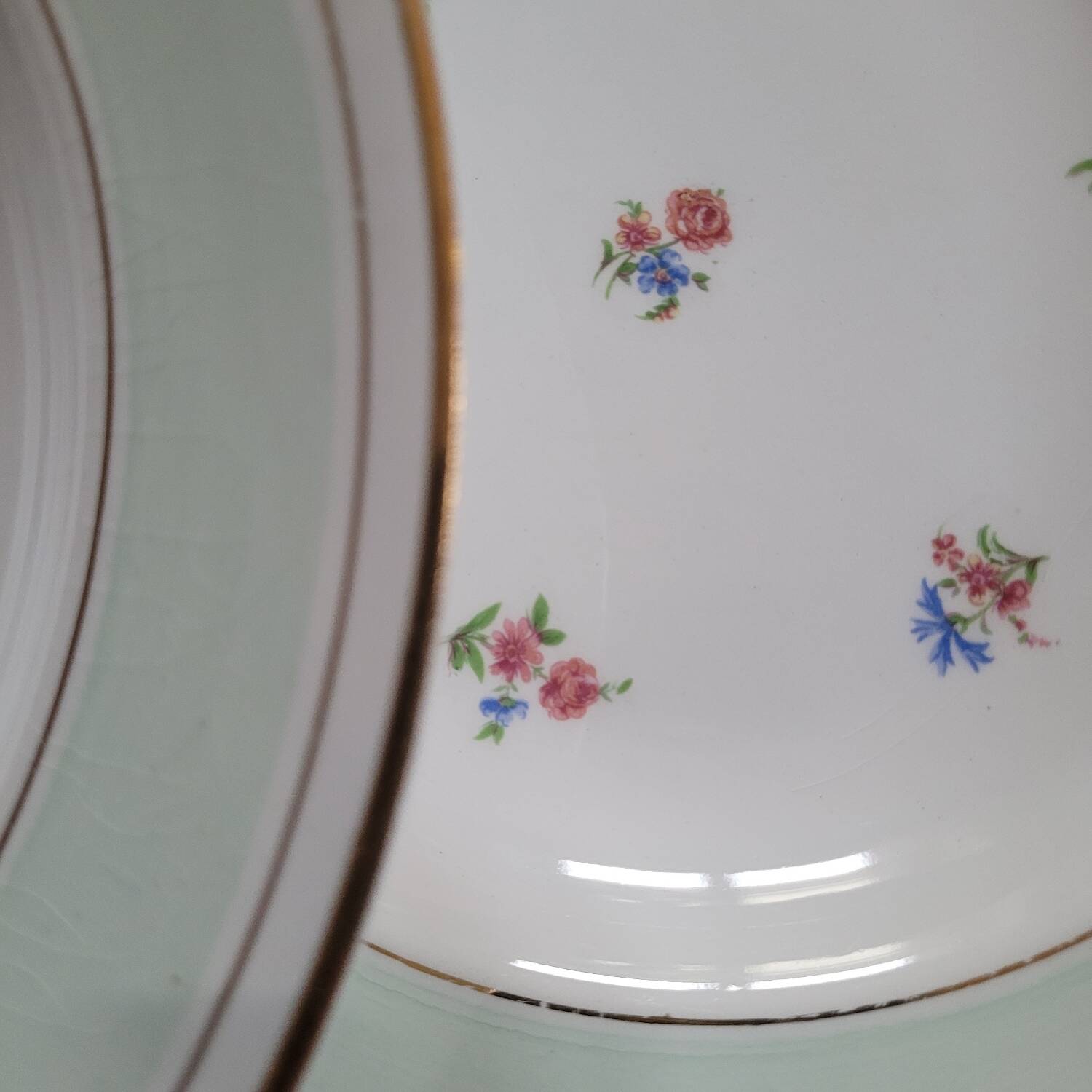 6 opaque porcelain soup plates 1940s