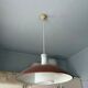 Rusty orange vintage metal pendant with opaline.