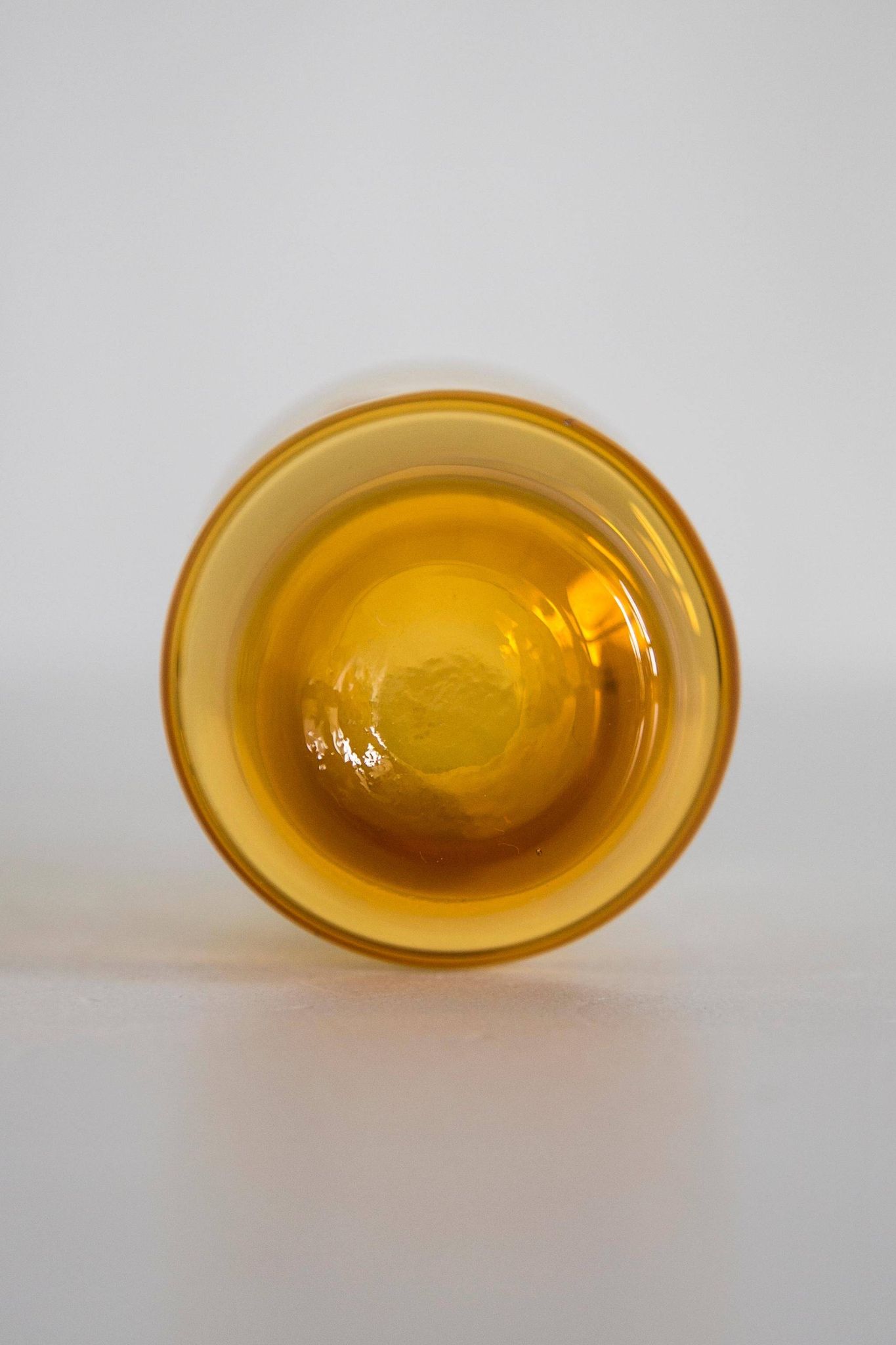Set of six mid-century glasses and yellow Murano pot, Europe, 1960s.