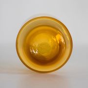 Set of six mid-century glasses and yellow Murano pot, Europe, 1960s.