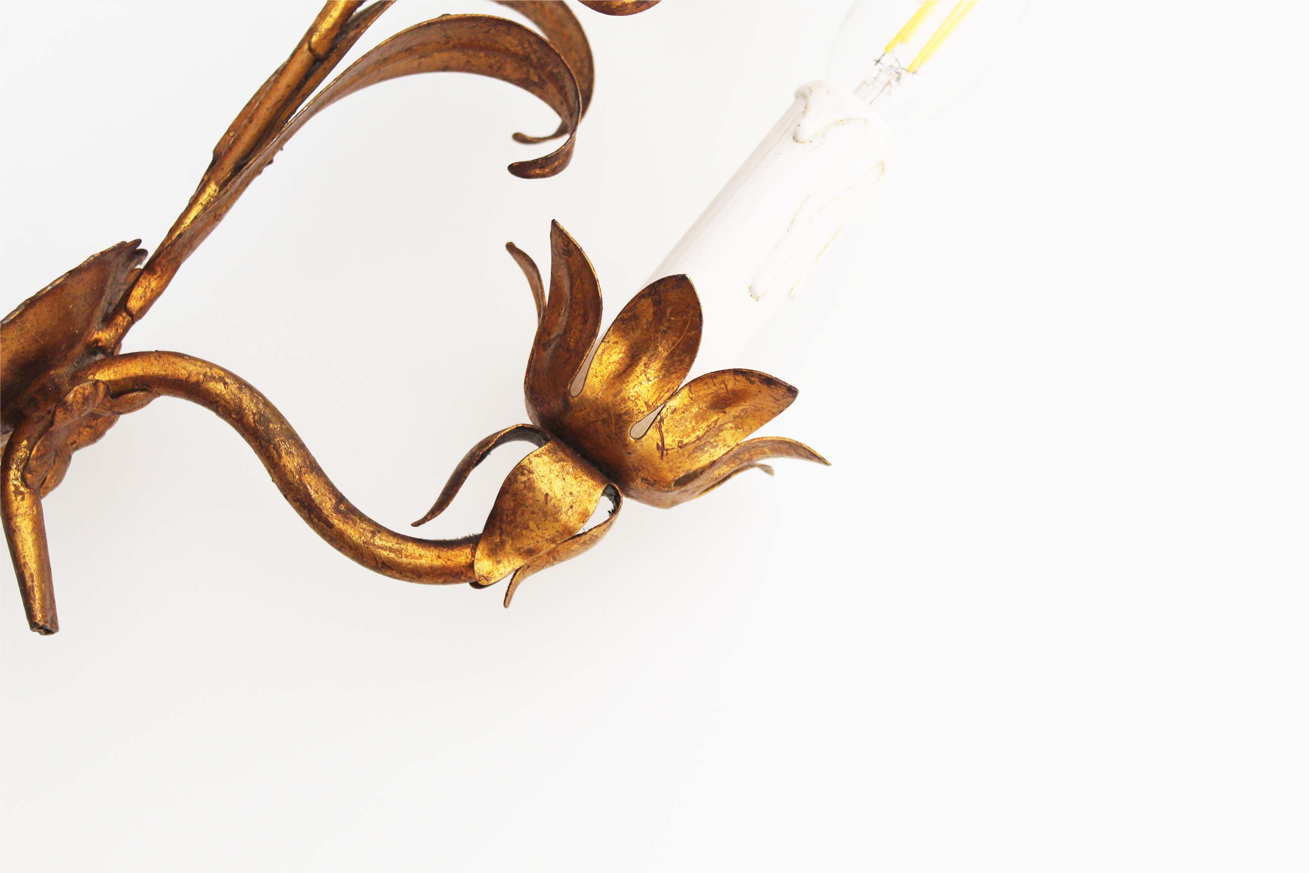 Pair of Vintage Gilt Flower Scones by Hans Kögl