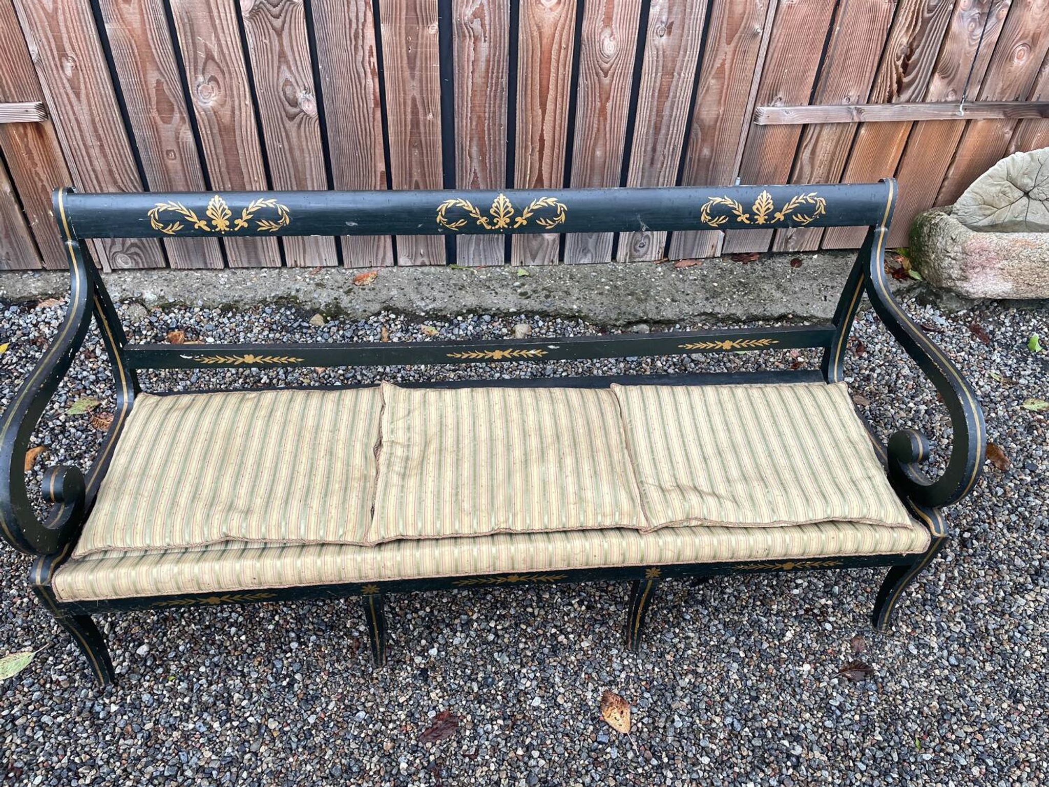 Rare painted bench or sofa from the 19th century