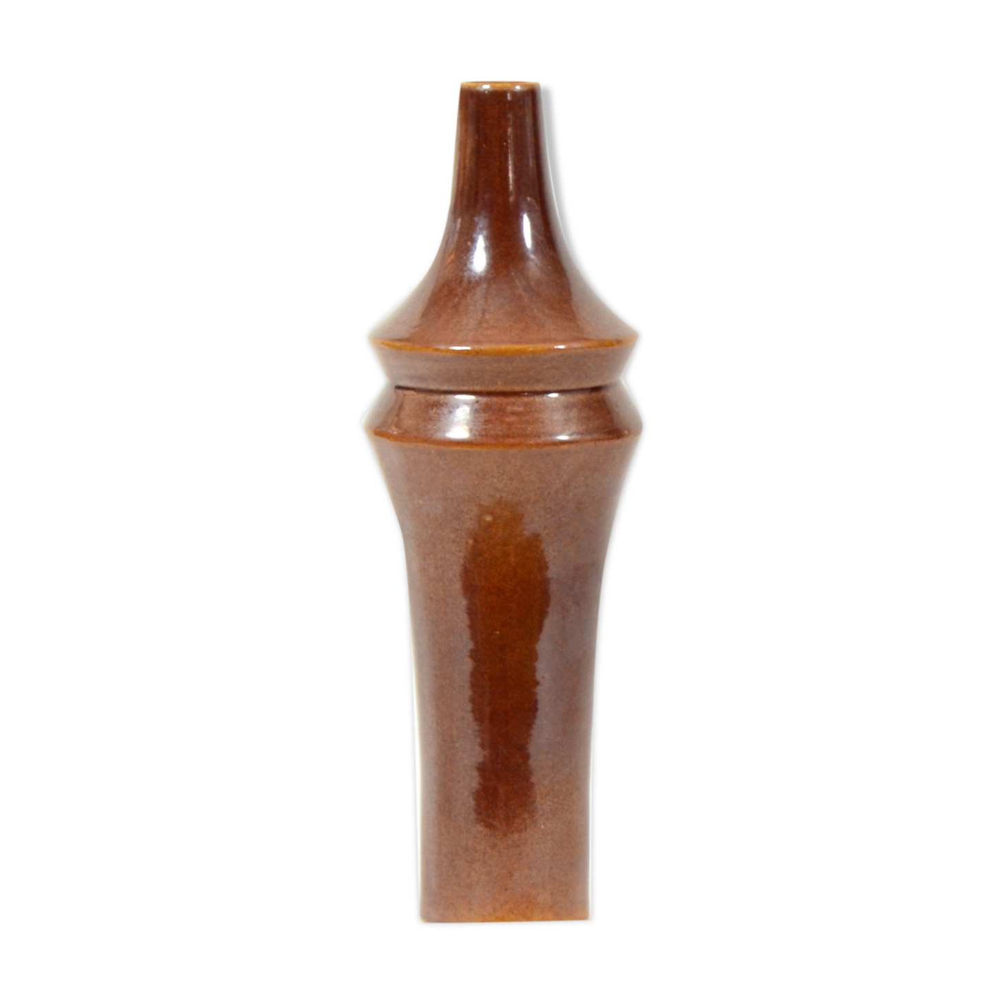 1970s ceramic brown vase