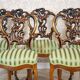 Chaises en noyer vintage vert clair, années 1890, ensemble de 5