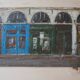 Old oil painting on wood, rue Parisienne
