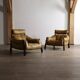 Percival Lafer MP-81 lounge chairs in yellow leather, Brazil 1970s