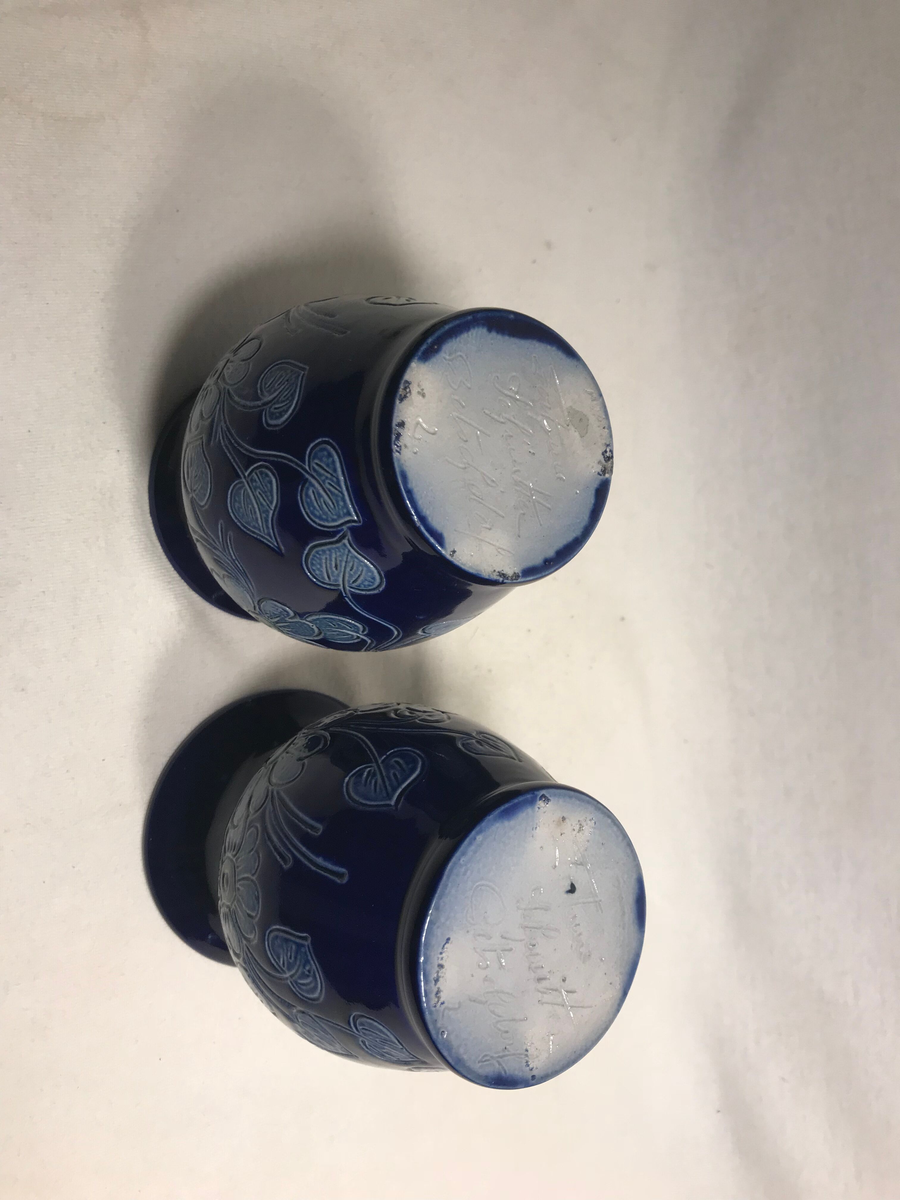 Pair old Alsace stoneware Vases