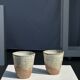 Set of 2 cups in Indonesian ceramic (brown & speckled glazed matte)
