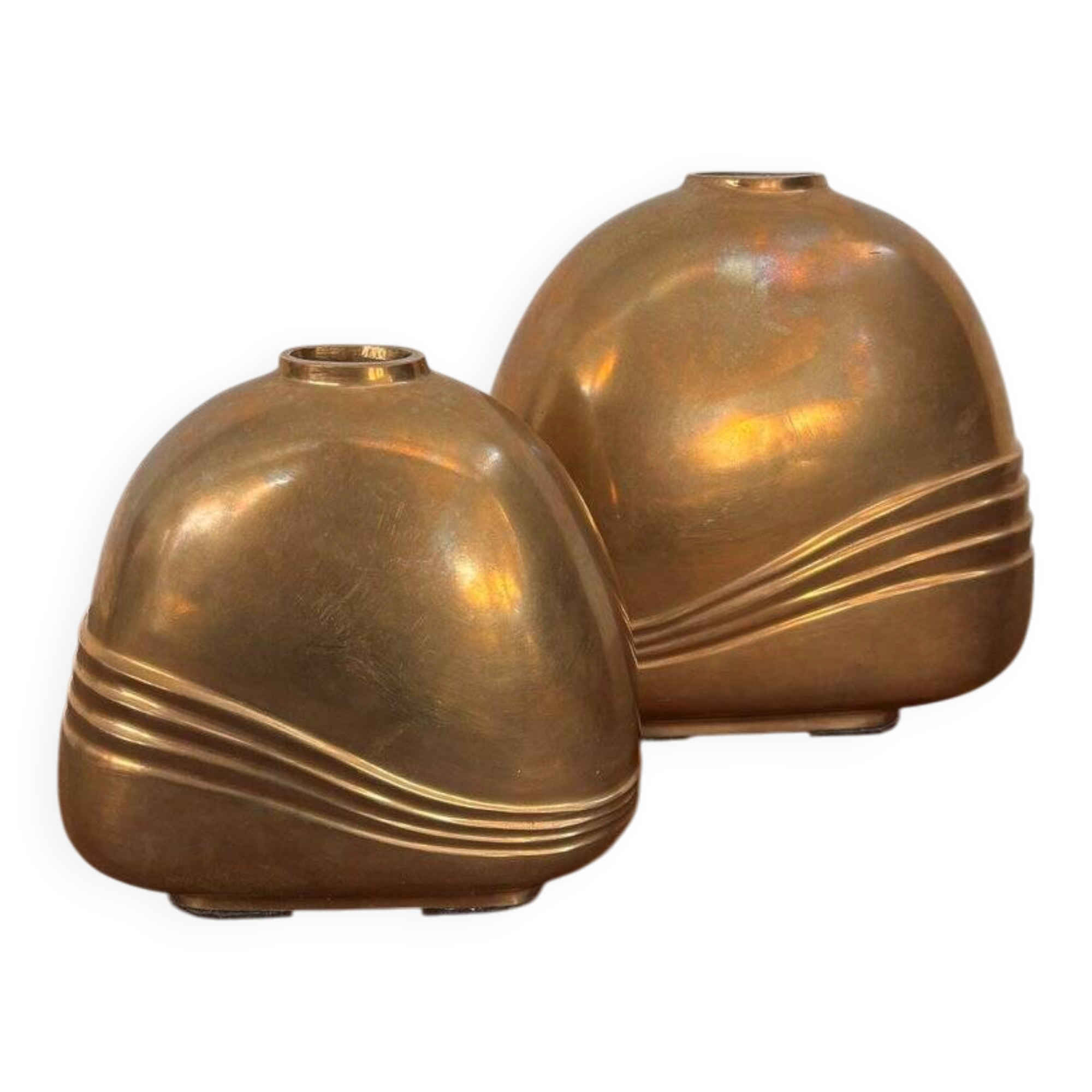 Bronze Vase Sculptures by Esa Fedrigolli for Esart, Italy, 1970s, Set of 2