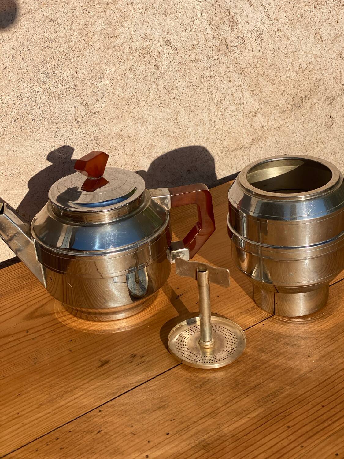 SFAMOKA chrome metal coffee maker