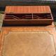 Davenport writing desk in fruitwood and burl veneer.