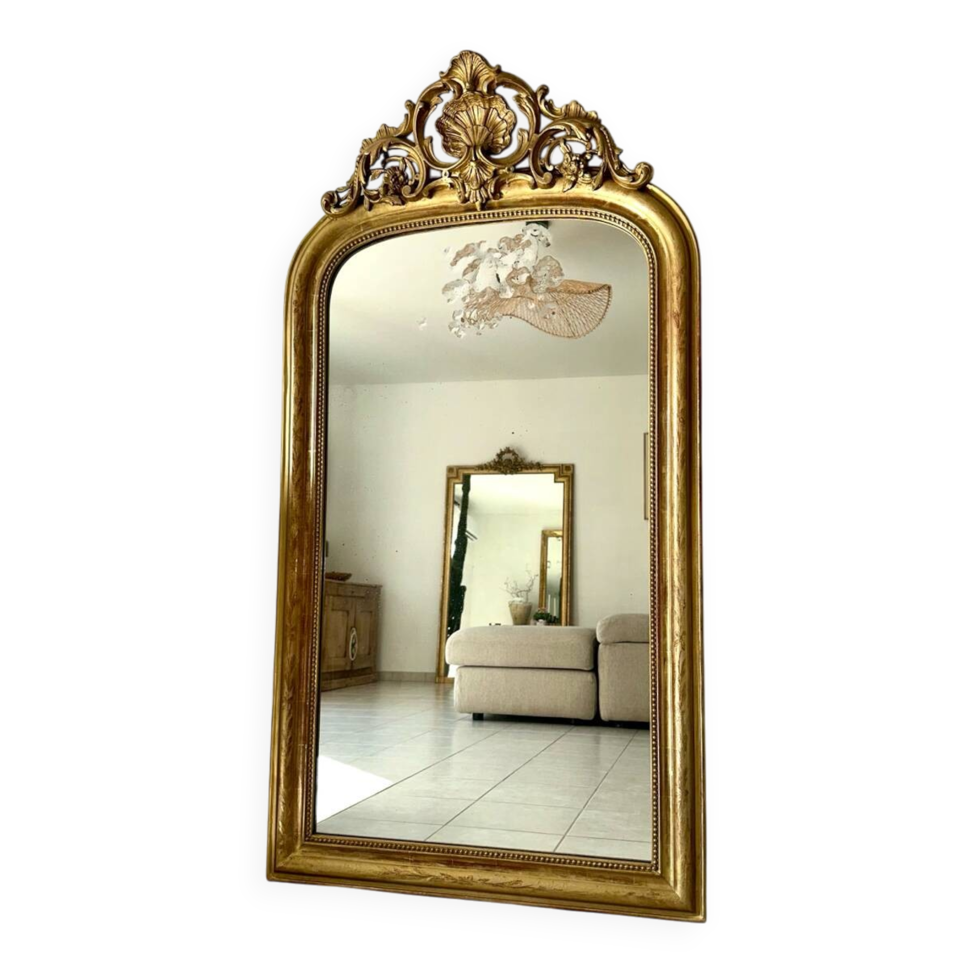 Miroir Louis-Philippe à fronton, XIXème