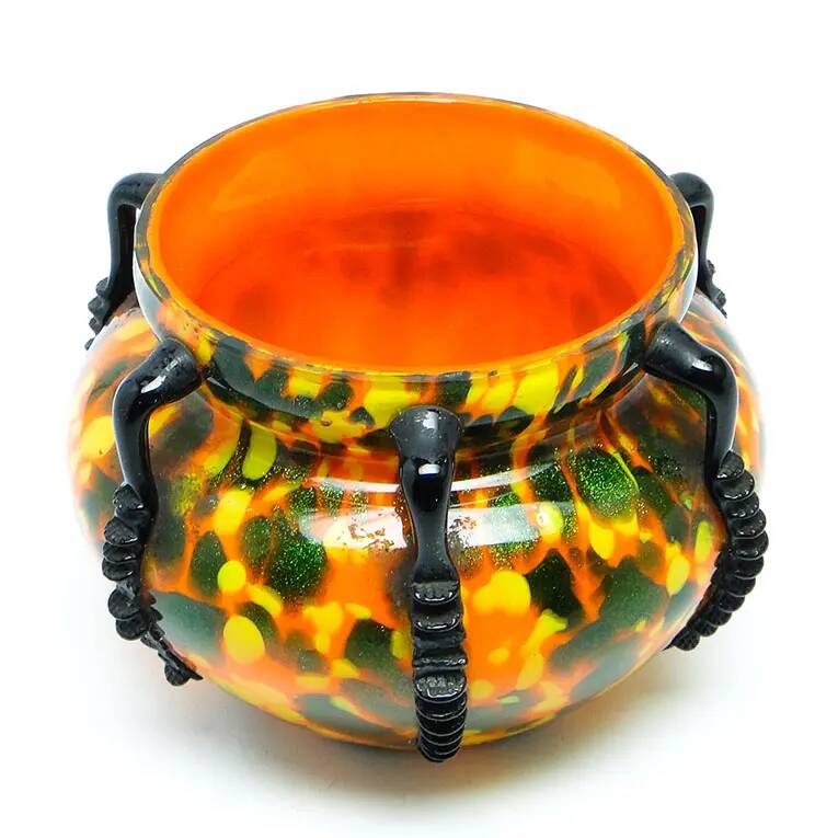 Art Deco vase, spatter glass, Welz Glassworks, Czechoslovakia, 1930s