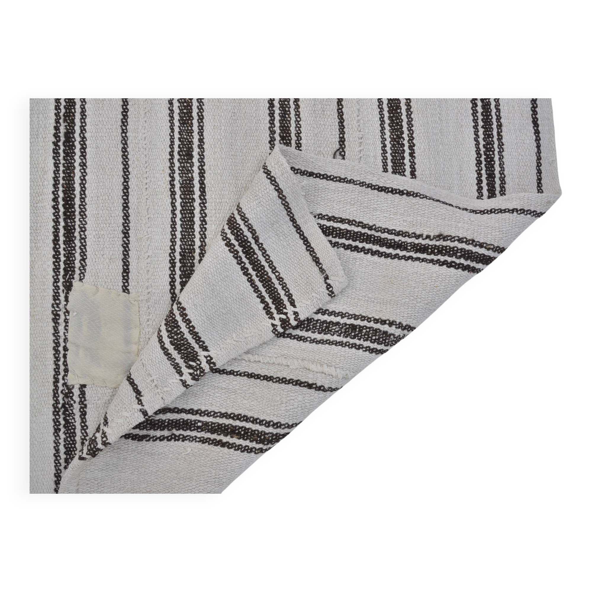 Vintage handwoven hemp rug modern sku 3669