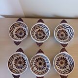 6 small antique bowls, with ears, Henrio Quimper