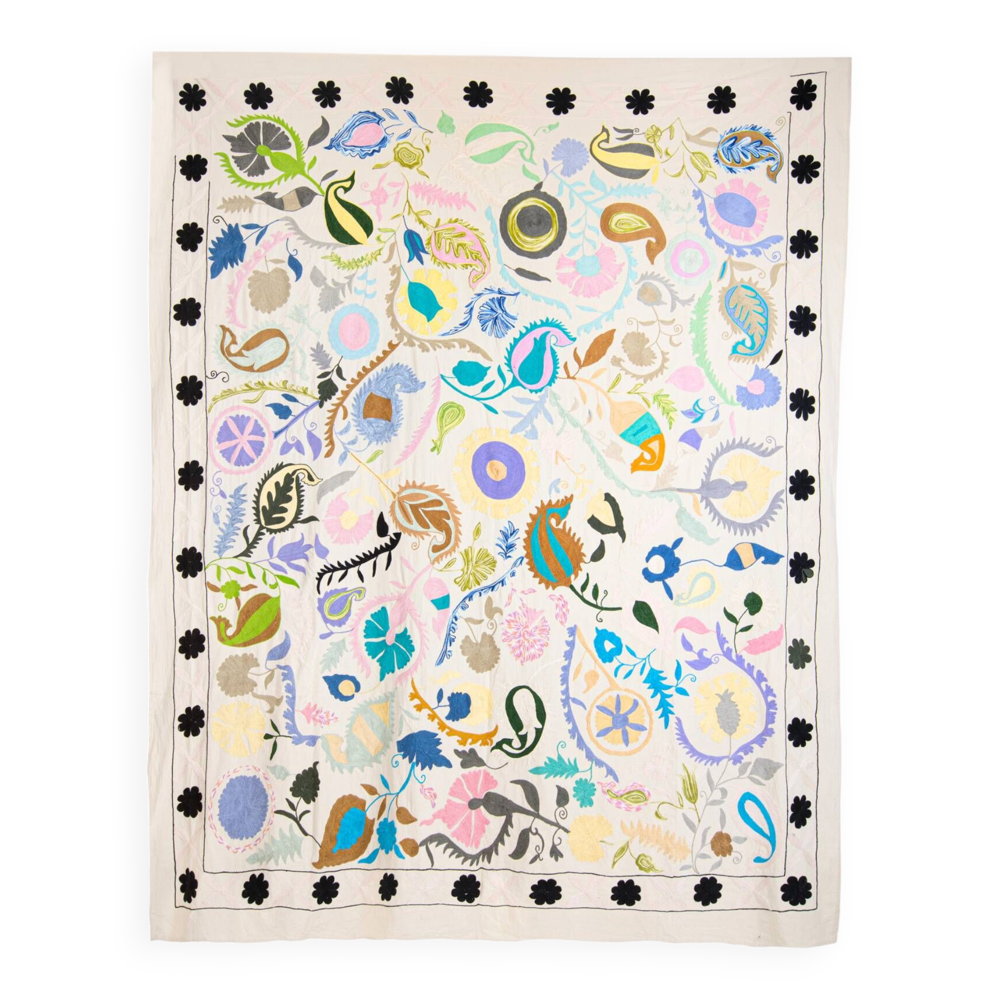 Hand embroidered suzani textile 260 x 230 cm