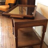 Wooden server with mirror top