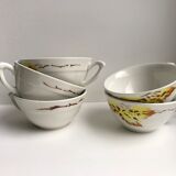 set of 5 coffee cups Badonviller 30-40s