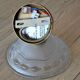 Articulated wall lampshade, satin metal stand