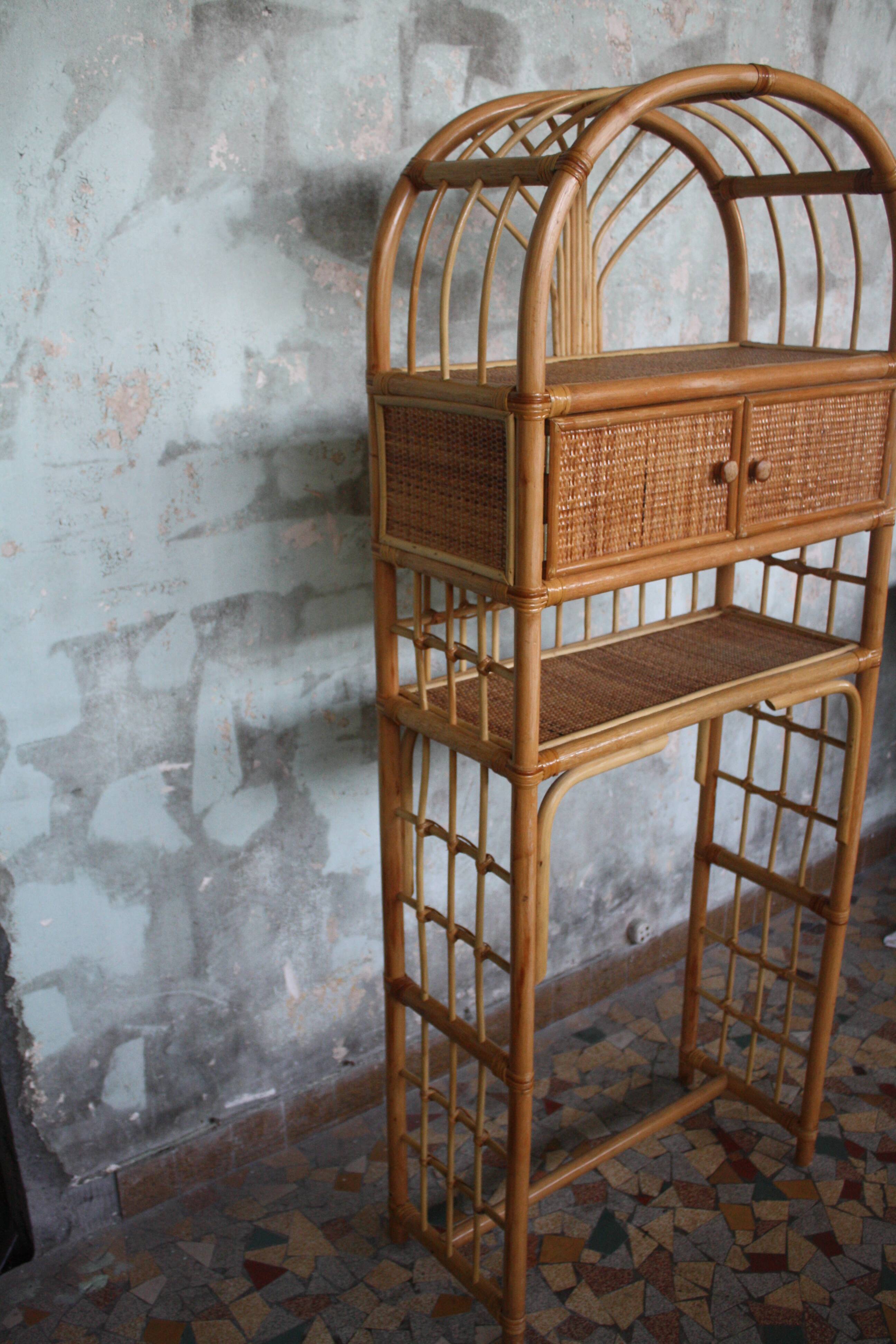 Vintage rattan shelf