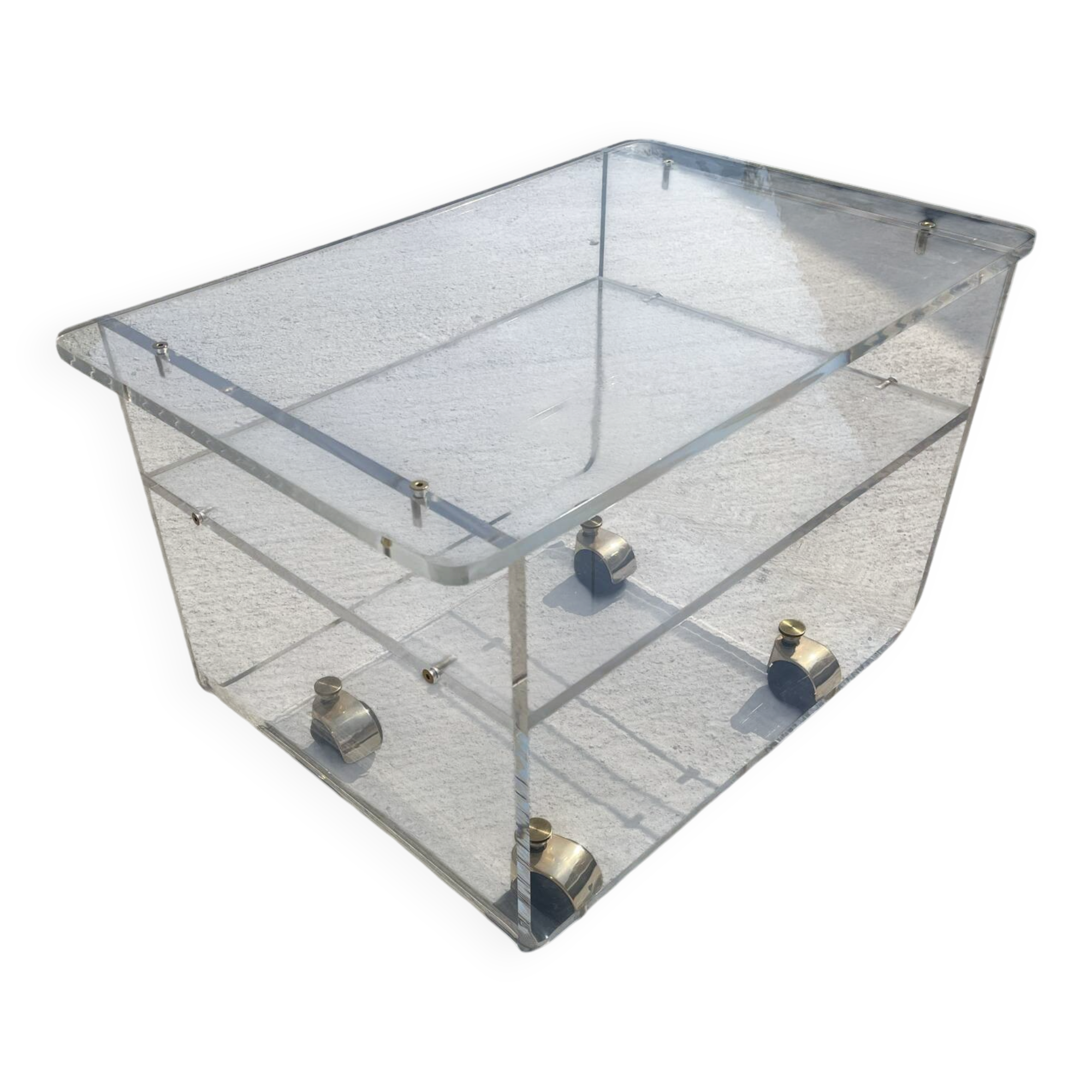 Table de dessert en plexiglas par David Lange – Les Invisibles du Marais, années 1970